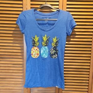 Blue Pineapple Graphic Tee - Women